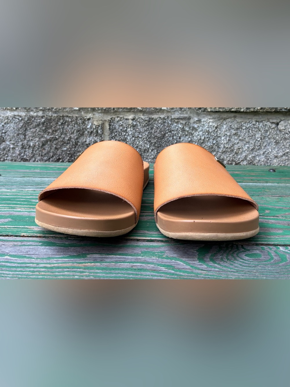 Reef Cushion Scout Saddle Natural Sandals Womens 9 Brown Vegan Leather Slides - Picture 12 of 15